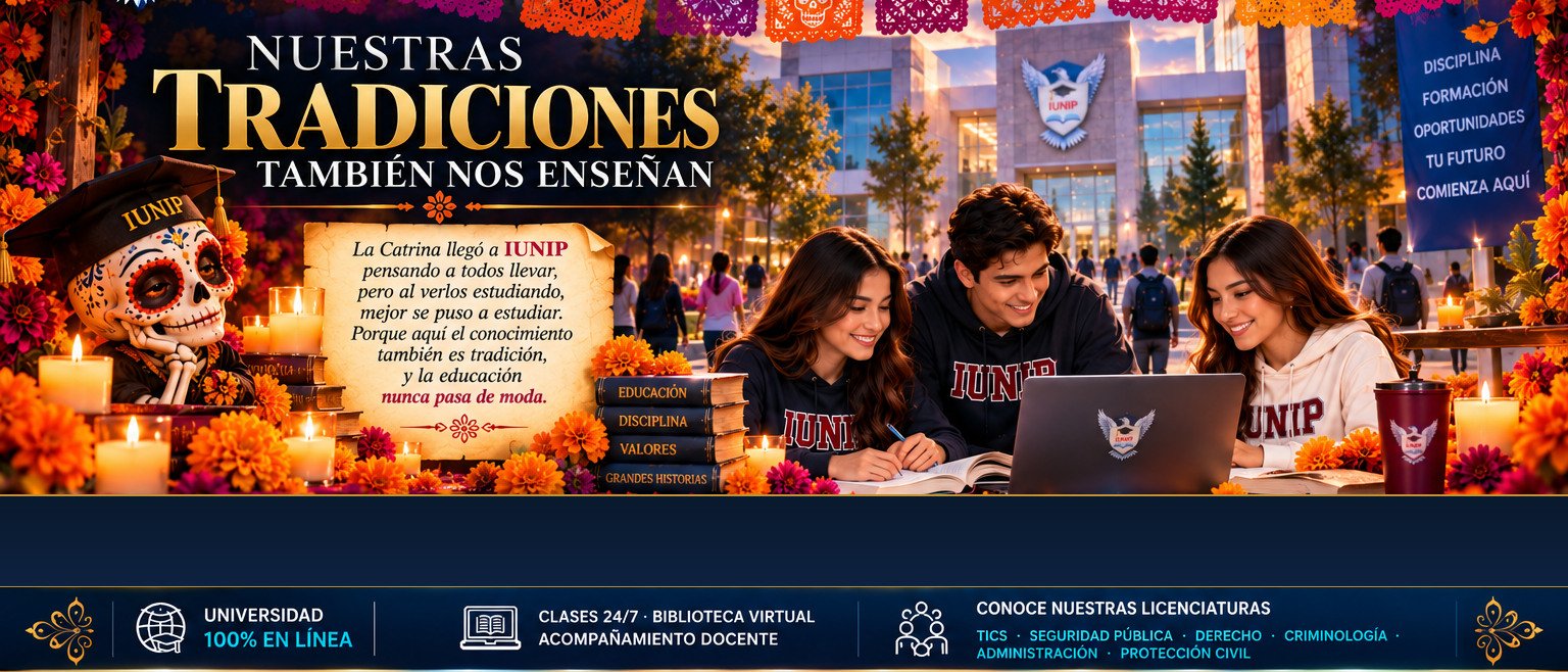 Portada y franja institucional de IUNIP